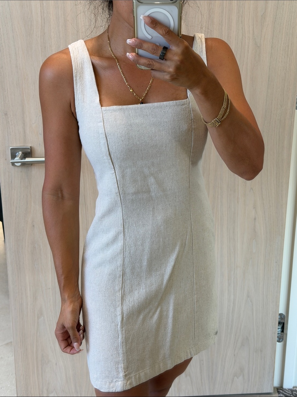 💕Old Navy Cream Square-Neck Mini Dress💕
